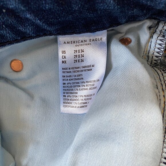 American Eagle men's airflex temp tech athletic straight medium wash jeans 29x34 - Picture 10 of 10